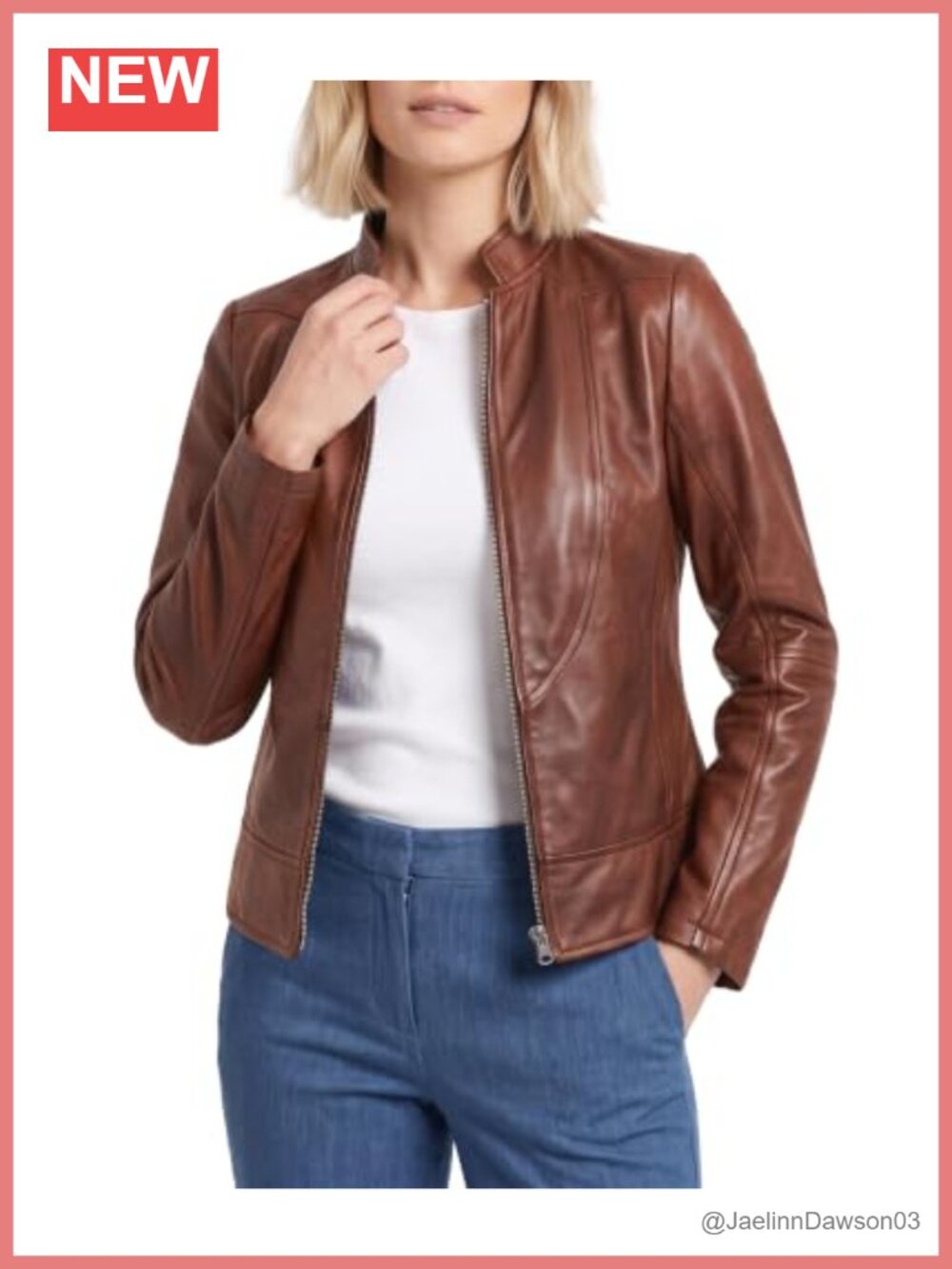 Women's Real Leather Jacket Motorcycle Moto Biker Casual Coat